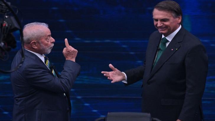 Brazilian presidential candidates Lula and Bolsonaro